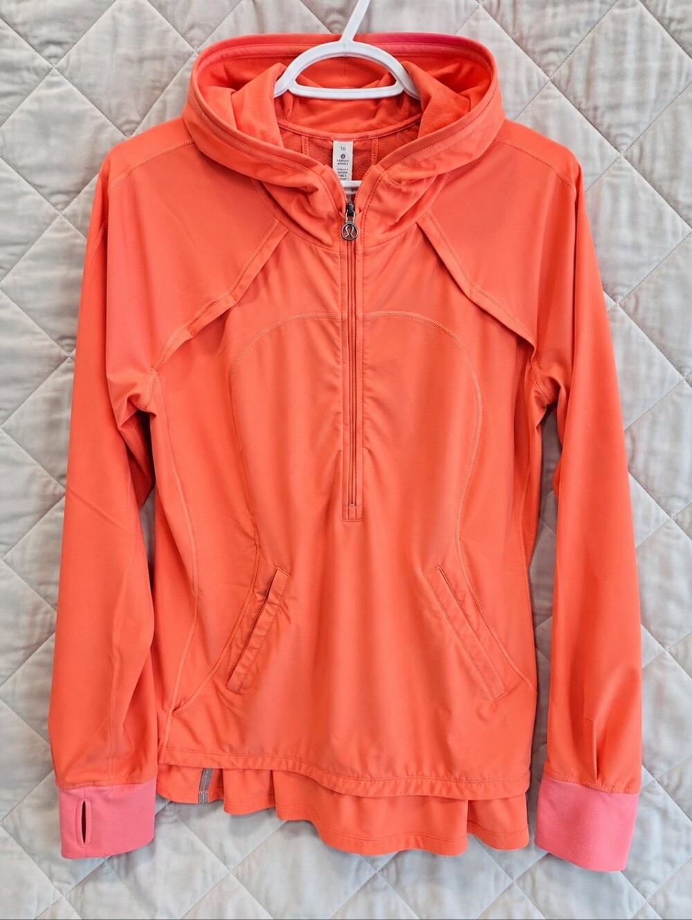 Lululemon Run Reflect Pullover Hoodie Coral Orange/Pink Size 10